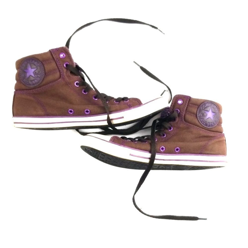 Purple and plaid Chucks converse allstars size 8